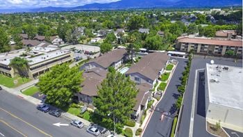 Drone view of property